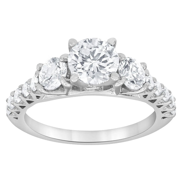 Diamond Three Stone Solitaire Ring (2 ct. t.w., 14k White Gold) | Elegant Sparkle for Special Moments Unique Designs