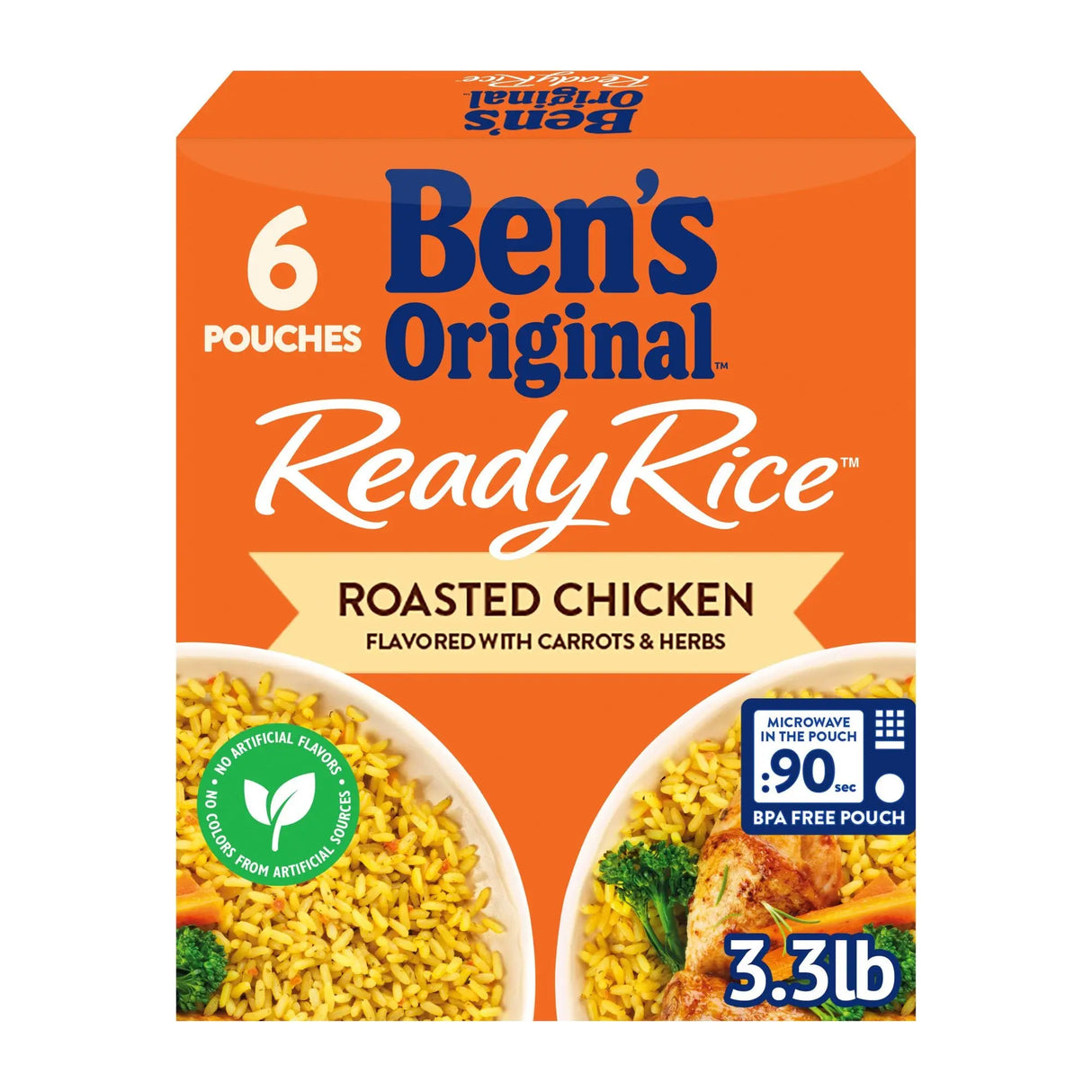Ben's Original Ready Rice (6-Pack, 8.8 oz Each) | Roasted Chicken Flavor Ben's Original