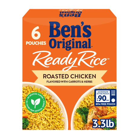 Ben's Original Ready Rice (6-Pack, 8.8 oz Each) | Roasted Chicken Flavor Ben's Original