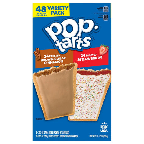 Pop-Tarts Strawberry & Brown Sugar (48-Pack) | Convenient Breakfast Treat Pop-Tarts