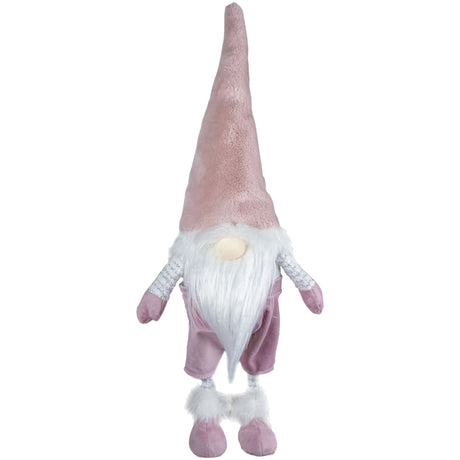 Northlight 20" Bouncy Gnome Figure (White & Pink) | Festive Lawn Accent Northlight