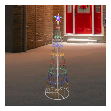 Northlight LED Show Cone Tree (6', Multi-Color) | Outdoor Festive Illumination Northlight