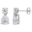 DEW moissanite two stone earrings sterling silver