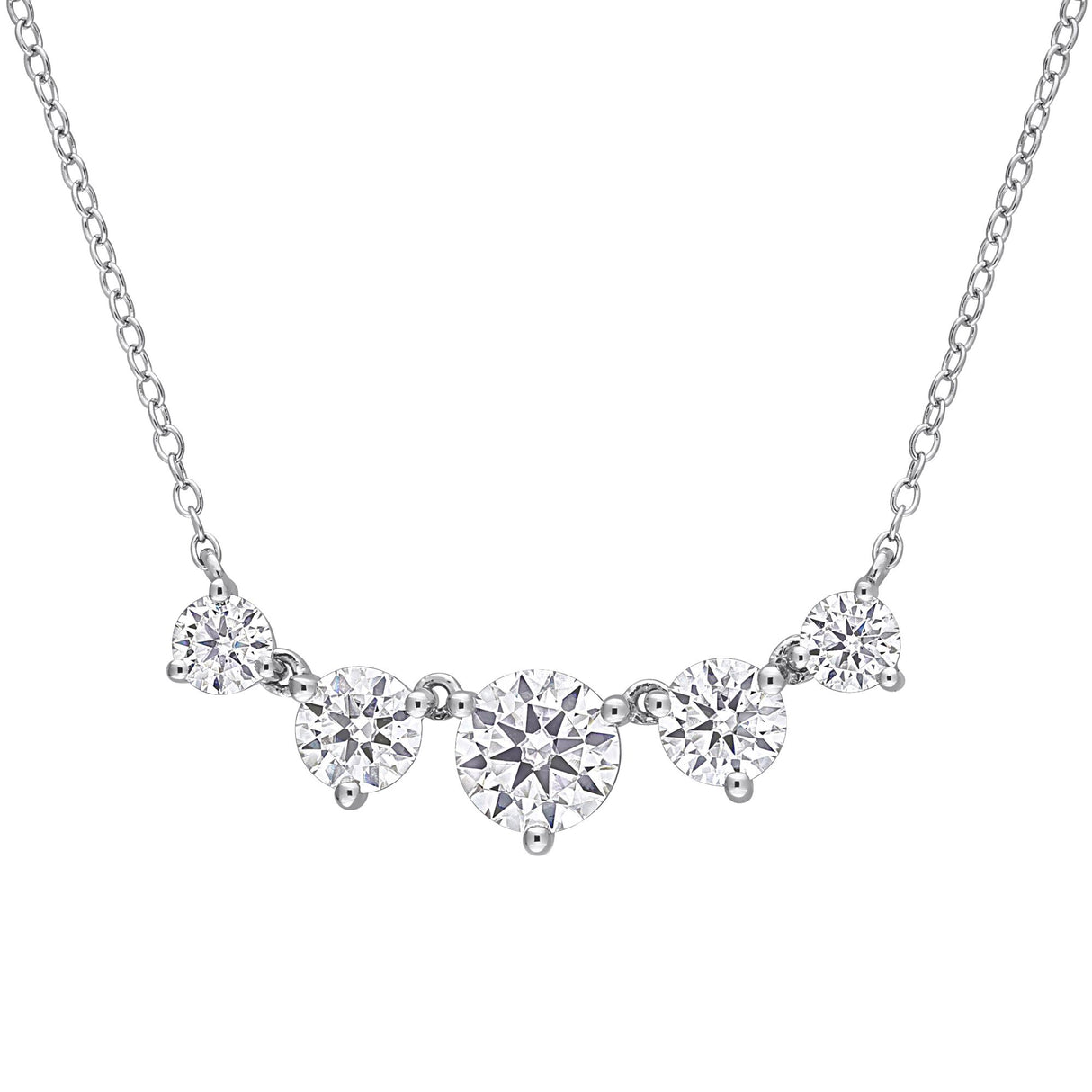 Moissanite Heart Necklace in Sterling Silver 2.5 ct