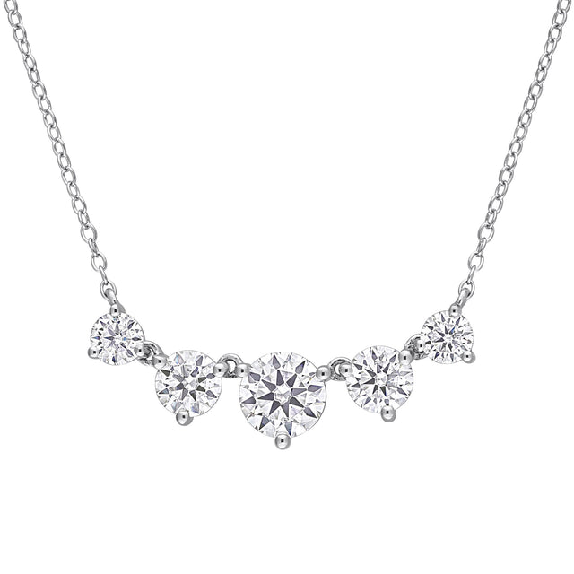 Moissanite Heart Necklace in Sterling Silver 2.5 ct
