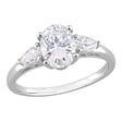 DEW Moissanite 3 Stone Engagement Ring