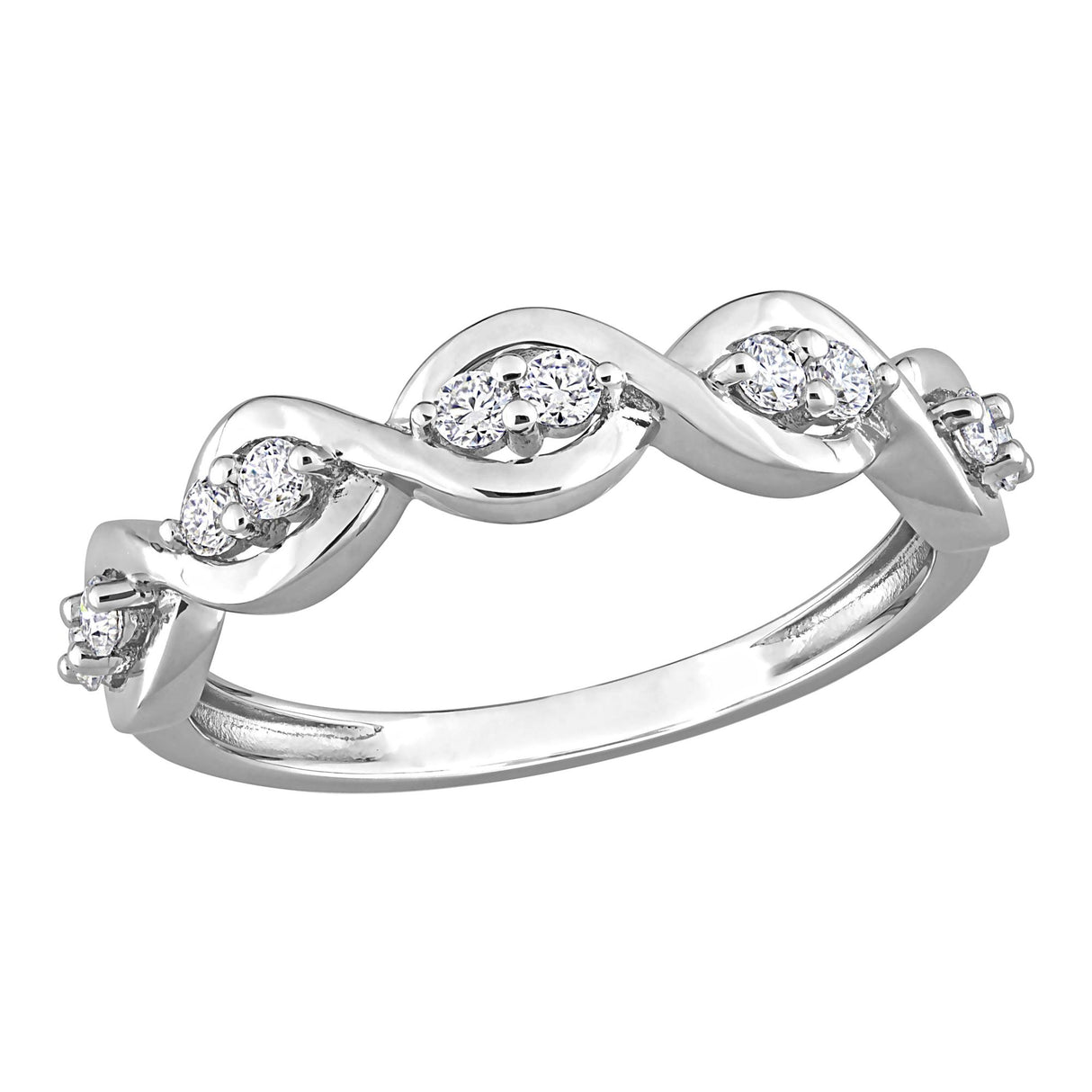 DEW Created Moissanite Anniversary Ring .25 ct in Sterling Silver