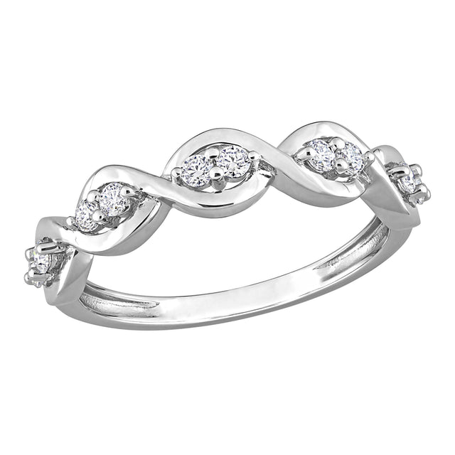 DEW Created Moissanite Anniversary Ring .25 ct in Sterling Silver