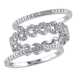 Diamond Heart Link Ring Set (0.125 ct t.w., Sterling Silver) | Three-Piece Romantic Ensemble AFS Wholesale Shop