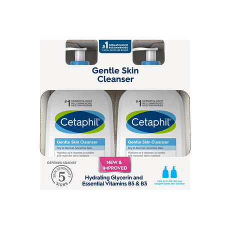 Cetaphil Gentle Cleanser (2Ã—20 oz.) | Mild, Soap-Free Daily Wash Cetaphil