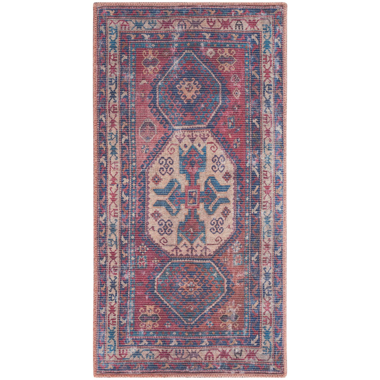 Nicole Curtis Series 1 red washable area rug