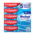 Colgate MaxFresh Cool Mint Toothpaste (5-Pack, 7.3 oz Each) | Fresh Breath Crystals & Whitening Colgate