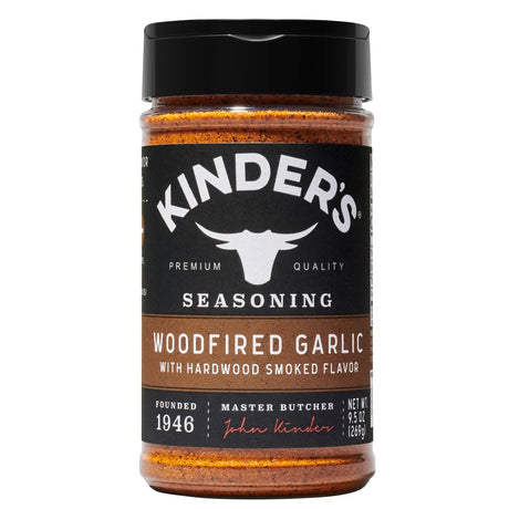 Kinderâ€™s Woodfired Garlic Seasoning (9.5 oz) | Smoky, Flavor-Enhancing Rub for Meats & Veggies Kinder's