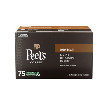 Peetâ€™s Coffee Â· Major Dickason's Blend K-Cups (75 ct.) | Dark Roast, Rich Flavor, Single Serve Peet's