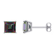 Green topaz stud earrings 10k white gold