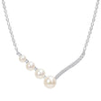 Cultured Freshwater Pearl & White Sapphire Necklace (Sterling Silver) | Timeless Elegance AFS Wholesale Shop