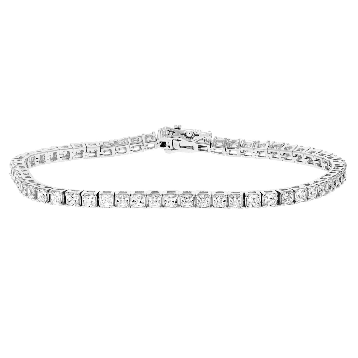Amairah Diamond Tennis Bracelet (4 ct t.w., 14k White Gold) | Elegant Princess-Cut Square Prong Design Amairah