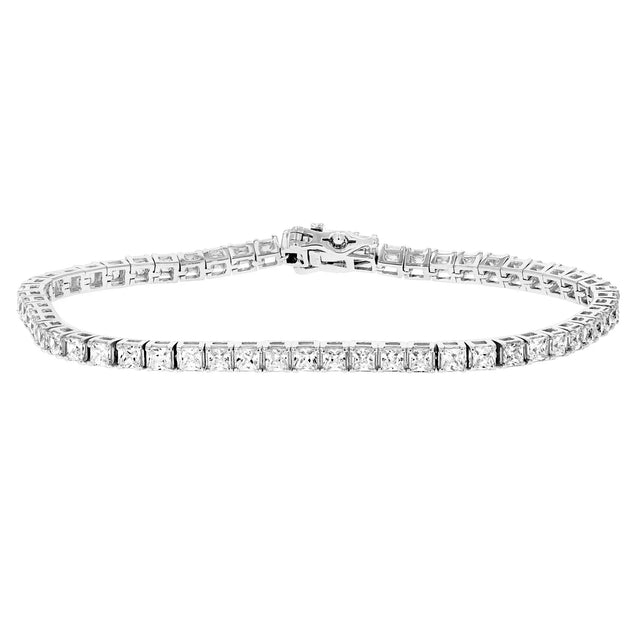 Amairah Diamond Tennis Bracelet (4 ct t.w., 14k White Gold) | Elegant Princess-Cut Square Prong Design Amairah