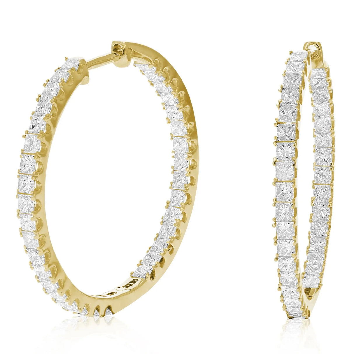 Amairah Diamond Hoop Earrings (3 ct. t.w., 14k Yellow Gold) | Elegant Princess-Cut Sparkle Amairah