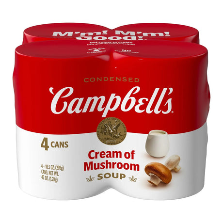 Campbell's Cream of Mushroom Soup (4-Pack, 10.5 oz Each) | Rich, Savory Soup Base Campbell's
