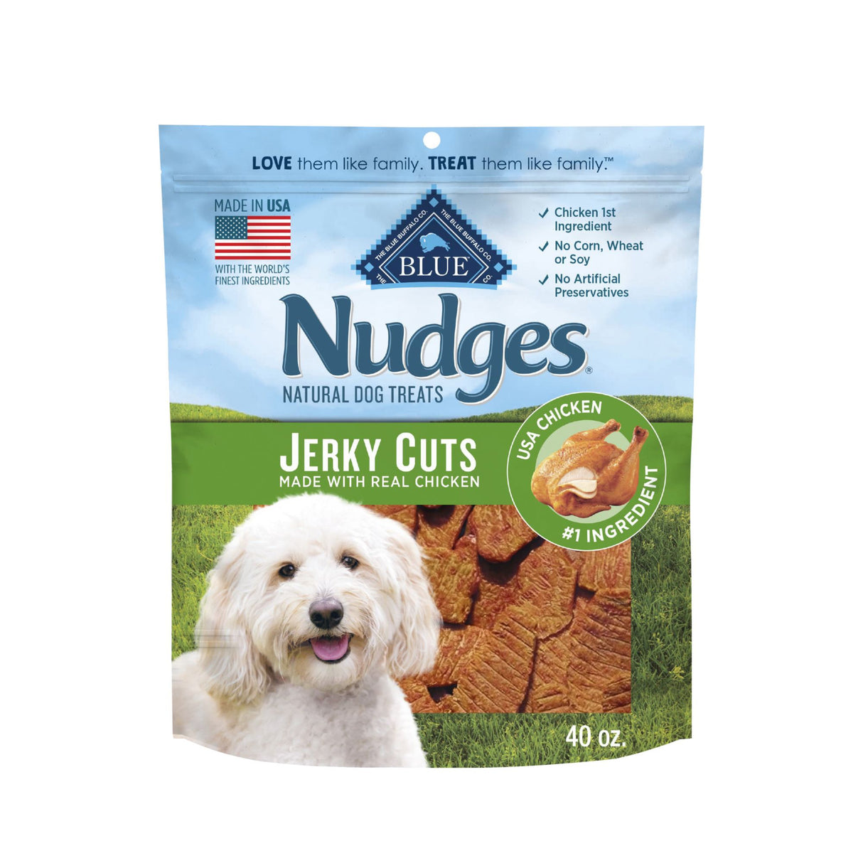 Blue Buffalo Nudges chicken jerky cuts bag