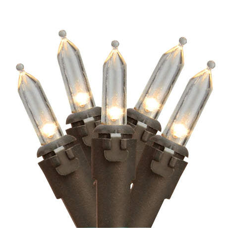 Northlight Christmas Lights (16.25', 50-Pack, Warm Clear) | Vintage Brown Wire String Lights Northlight