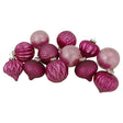 Northlight Pink Mercury Glitter Ornaments (12-Pack, 3") | Shiny Holiday Decor Northlight