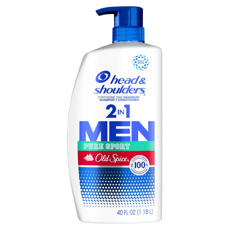 Head & Shoulders Old Spice 2-in-1 Shampoo (40 oz) | Dandruff Defense & Sport Scent Head & Shoulders