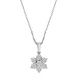 Diamond Flower Pendant (0.10 ct. t.w., Sterling Silver) | Elegant Miracle-Plate Accent Necklace MJJ Brilliant