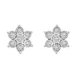 Diamond Flower Stud Earrings (0.10 ct. t.w., Sterling Silver) | Delicate Miracle-Plate Sparkle MJJ Brilliant