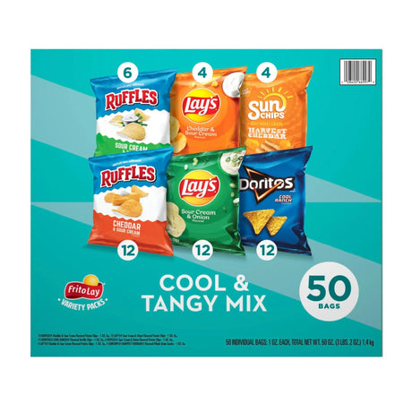 Frito-Lay Cool & Tangy Mix (50-Pack) | Zesty Snack Combo Frito-Lay