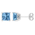 Blue Spinel Stud Earrings (2 ct. t.g.w.) | Square-Cut Sterling Silver AFS Wholesale Shop