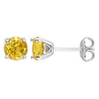 Citrine Stud Earrings (1.50 ct t.w., Sterling Silver) | Bright Yellow Gemstone Sparkle AFS Wholesale Shop