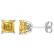 Square Citrine Stud Earrings (2.10 ct. t.g.w., Sterling Silver) | Bright, Elegant Sparkle in Classic Setting AFS Wholesale Shop