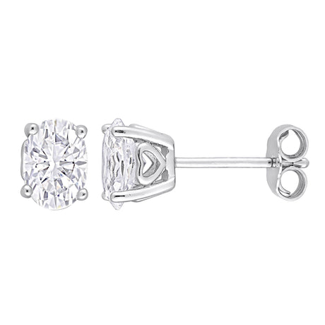 White sapphire stud earrings sterling silver