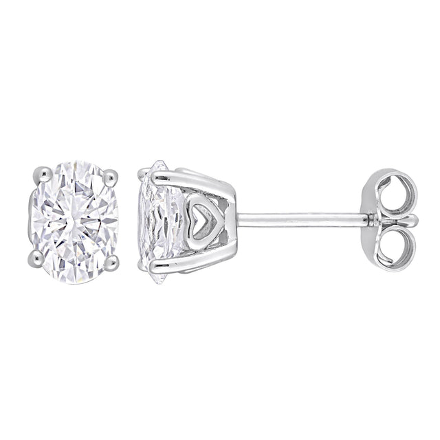 White sapphire stud earrings sterling silver