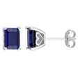 Blue Sapphire Stud Earrings (3.20 ct t.w., Sterling Silver) | Radiant Blue Sparkle with Modern Style AFS Wholesale Shop