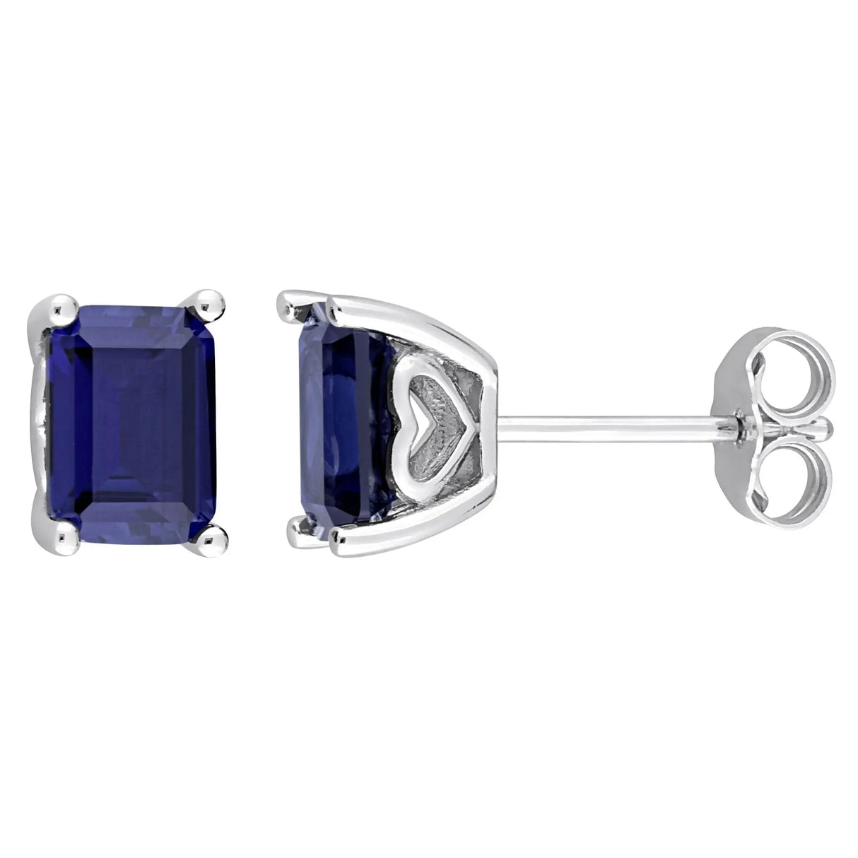 Blue Sapphire Stud Earrings (3.20 ct t.w., Sterling Silver) | Radiant Blue Sparkle with Modern Style AFS Wholesale Shop