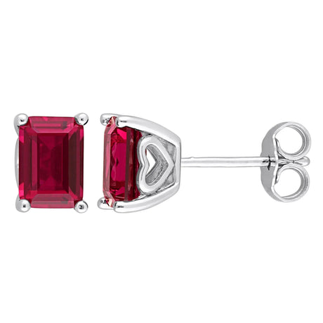 Created Ruby Octagon Stud Earrings (2.63 ct. t.w.) | Vivid Gemstone Sparkle AFS Wholesale Shop