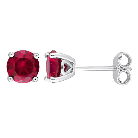 Created Ruby Stud Earrings (2 ct. t.w., Sterling Silver) | Timeless Red Gemstone Sparkle AFS Wholesale Shop