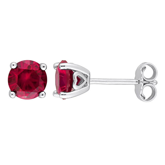 Created Ruby Stud Earrings (2 ct. t.w., Sterling Silver) | Timeless Red Gemstone Sparkle AFS Wholesale Shop