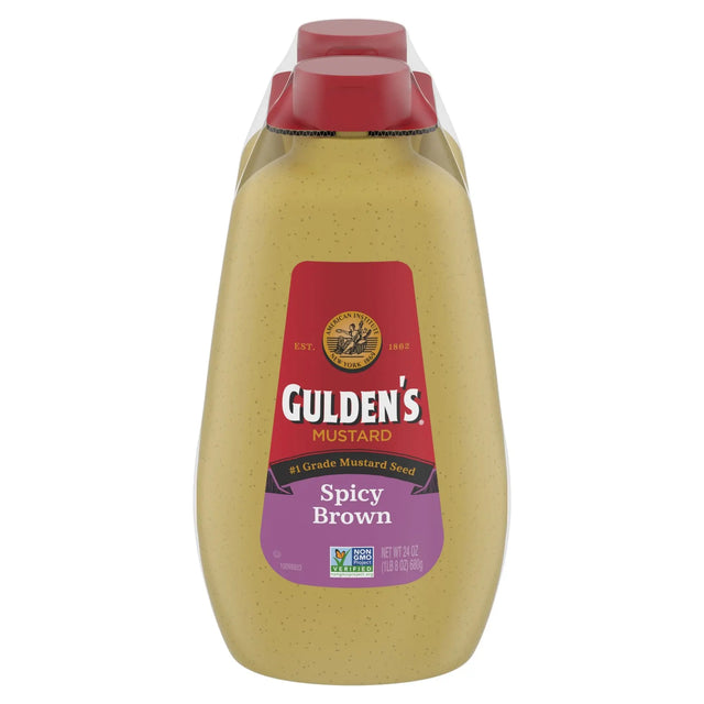 Gulden's Spicy Brown Mustard (2-Pack, 24 oz Each) | Bold, Zesty Flavor Boost Gulden's