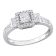Diamond Princess-Cut Halo Engagement Ring (0.75 ct. t.w., 14k White Gold) | Timeless Sparkle & Romance AFS Wholesale Shop