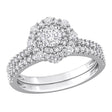Diamond Halo Bridal Ring Set (1 ct t.w., 14k White Gold) | Elegant Engagement Duo AFS Wholesale Shop