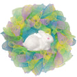 Northlight Easter Bunny Wreath (24") | Colorful Mesh Ribbon Spring DÃ©cor Northlight