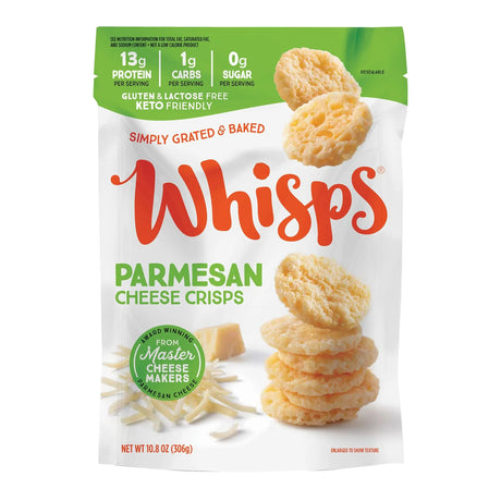 Whisps Parmesan Cheese Crisps (10.8 oz) | Savory, High-Protein Snack in Every Bite Whisps