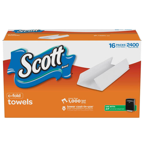 Scott Â· C-Fold Paper Towels (16-Pack, 2,400 Towels) | High Capacity for Commercial Use Scott