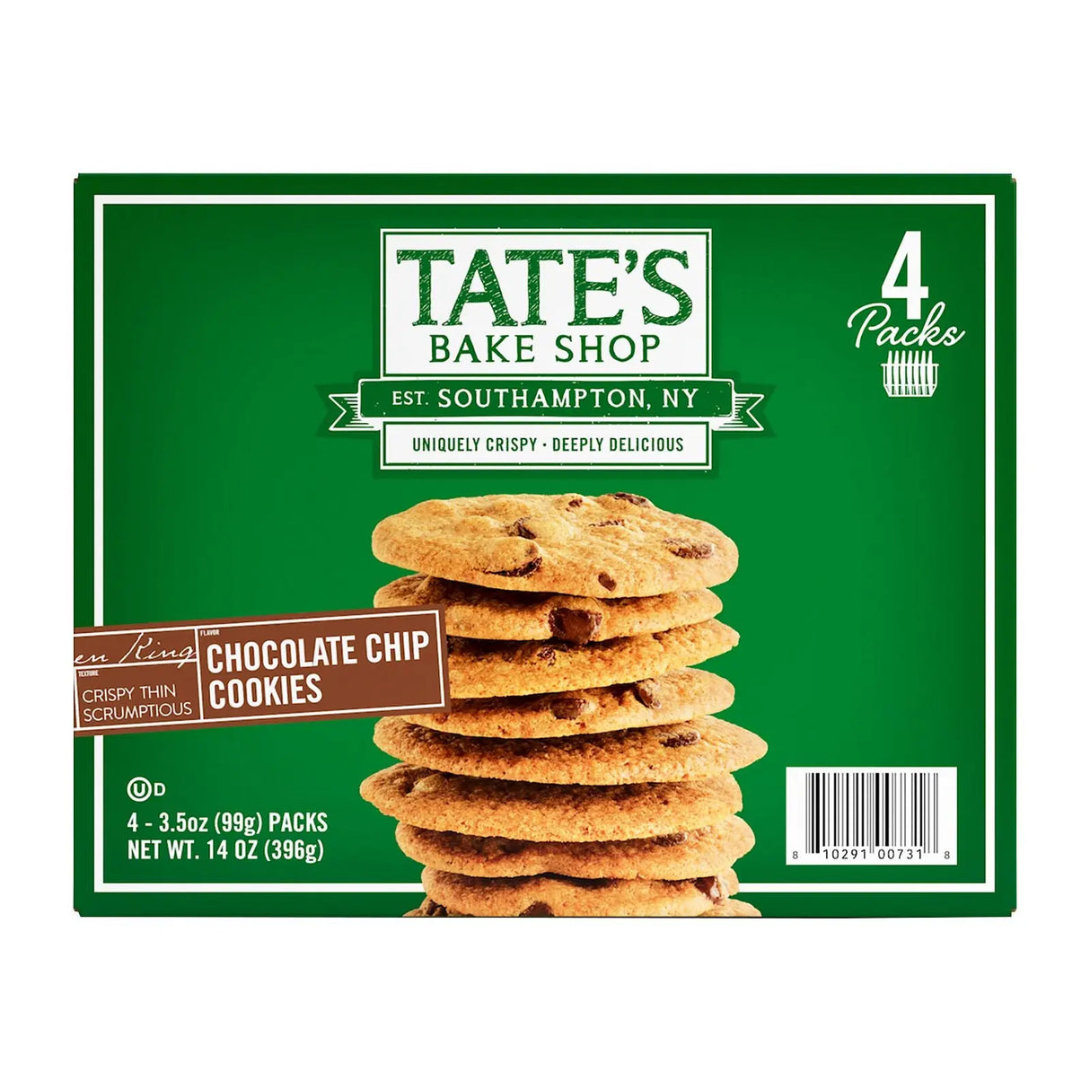 Tate's Bake Shop Chocolate Chip Cookies (14 oz) | Crispy, Buttery Gourmet Cookies Tate's Bake Shop
