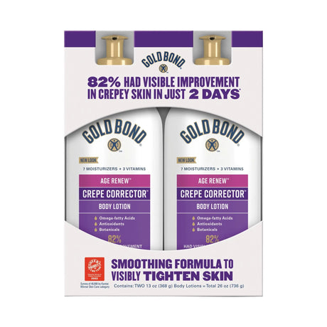 Gold Bond Age Renew Crepe Corrector Lotion (2-Pack, 13 oz Each) | Smoothing & Restoring Mature Skin Gold Bond