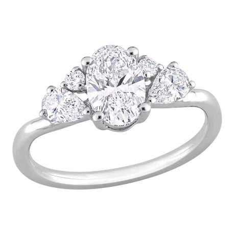 Lab-Grown Diamond Engagement Ring | 14k White Gold with Oval, Pear & Round Cuts AFS Wholesale Shop